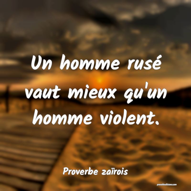 Un homme rusé vaut mieux qu'un homme violent.