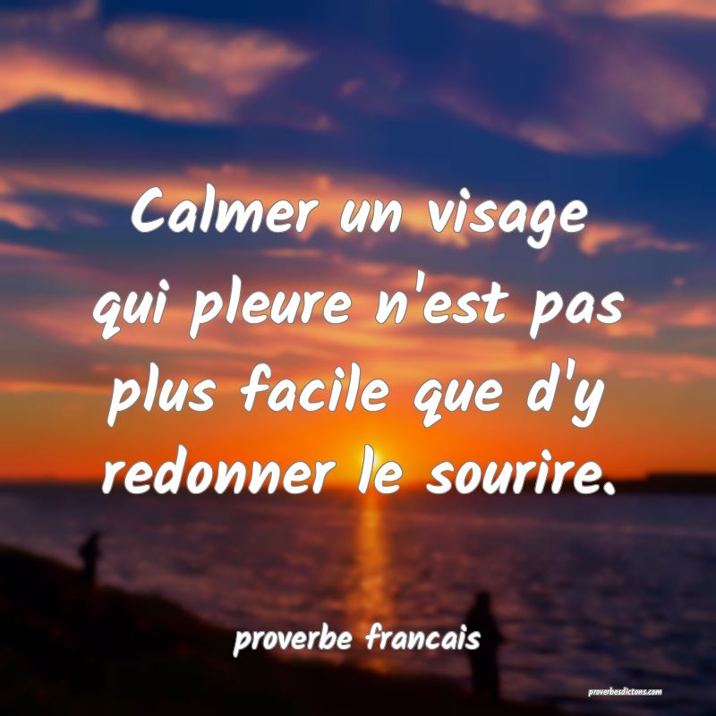  Calmer un visage qui pleure n'est pas plus facile que d'y redonner le sourire.