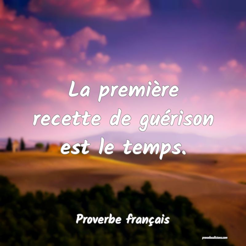 La première recette de guérison est le temps.