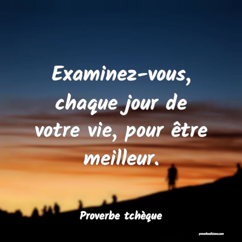 Examinez-vous, chaque jour de votre vie, pour être meilleur.
