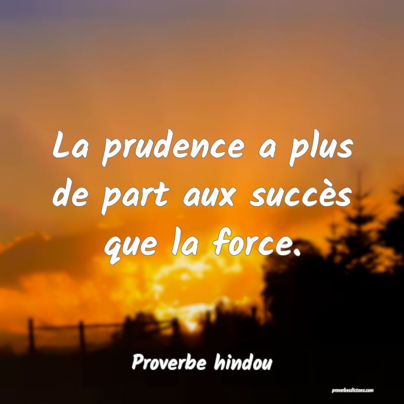 La prudence a plus de part aux succès que la force.