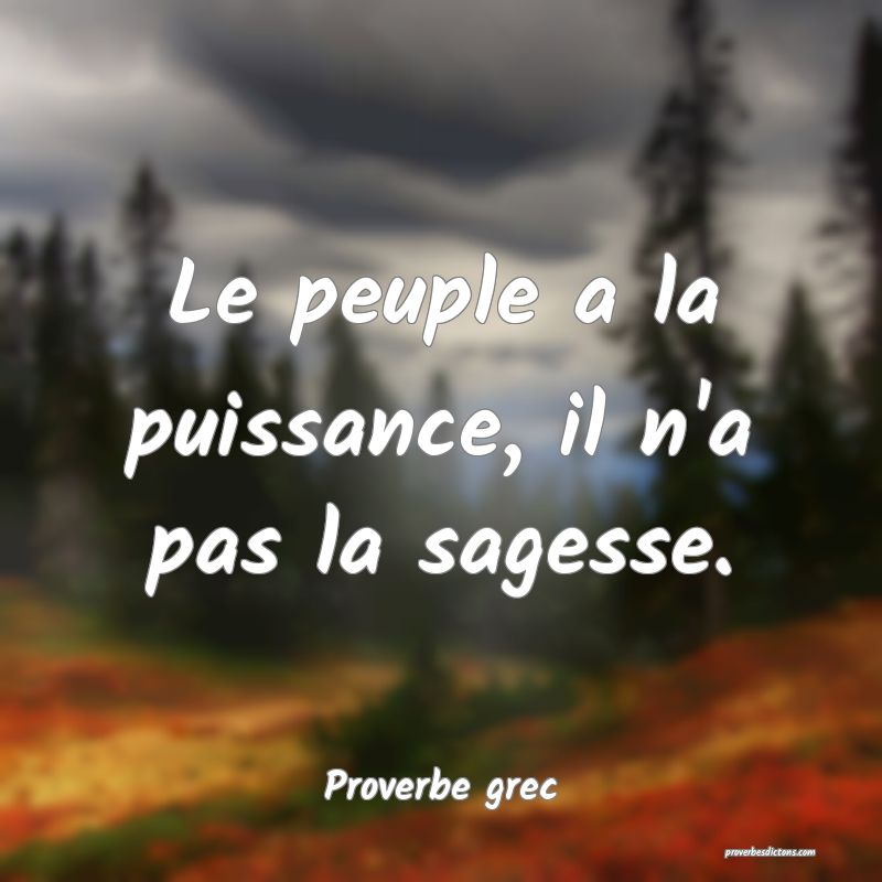 Le peuple a la puissance, il n'a pas la sagesse.