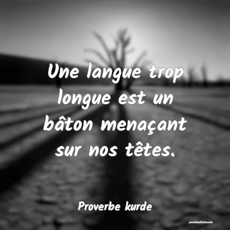 Une langue trop longue est un bâton menaçant sur nos têtes.