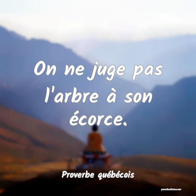 On ne juge pas l'arbre à son écorce.