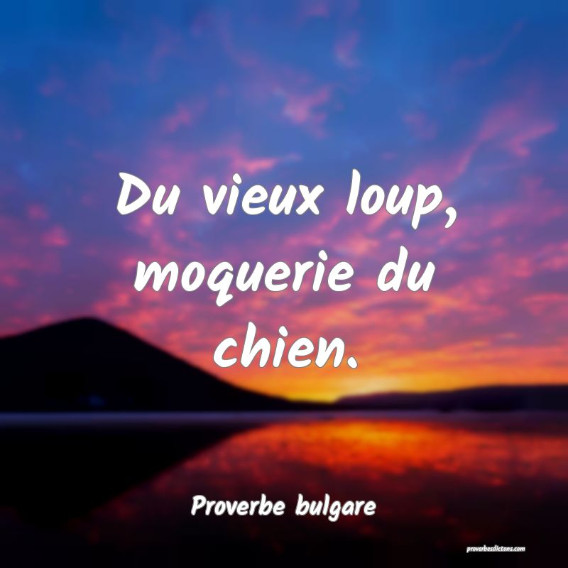Du vieux loup, moquerie du chien.