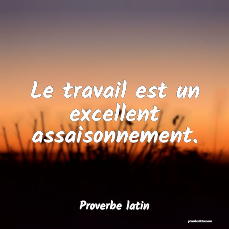 Le travail est un excellent assaisonnement.