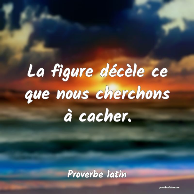 La figure décèle ce que nous cherchons à cacher.