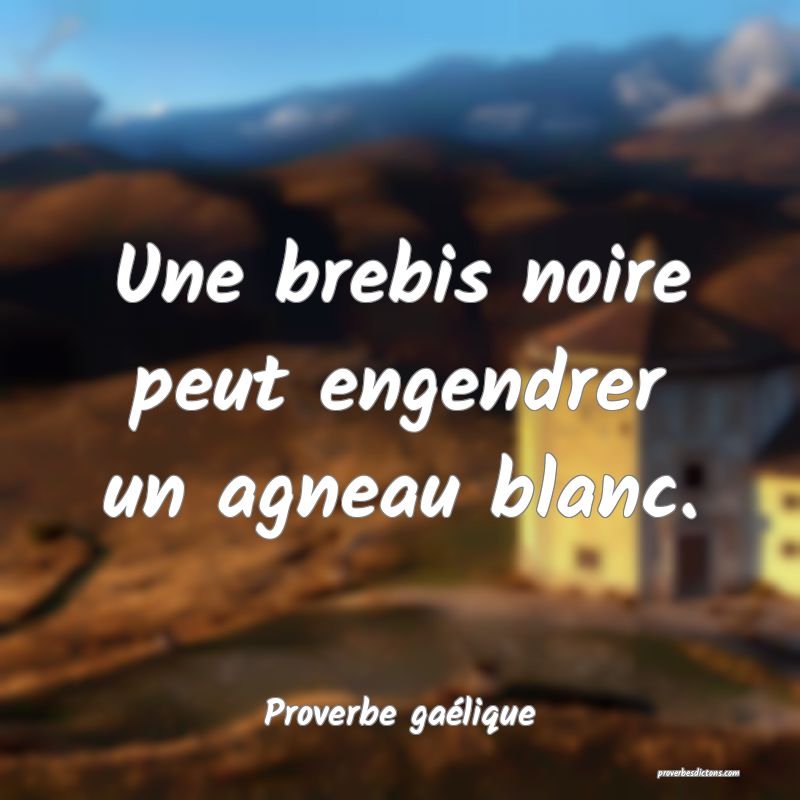 Une brebis noire peut engendrer un agneau blanc.
