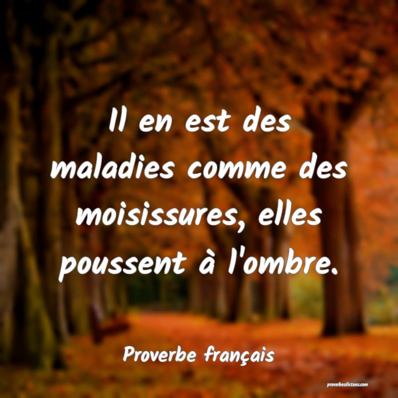 Il en est des maladies comme des moisissures, elles poussent à l'ombre.