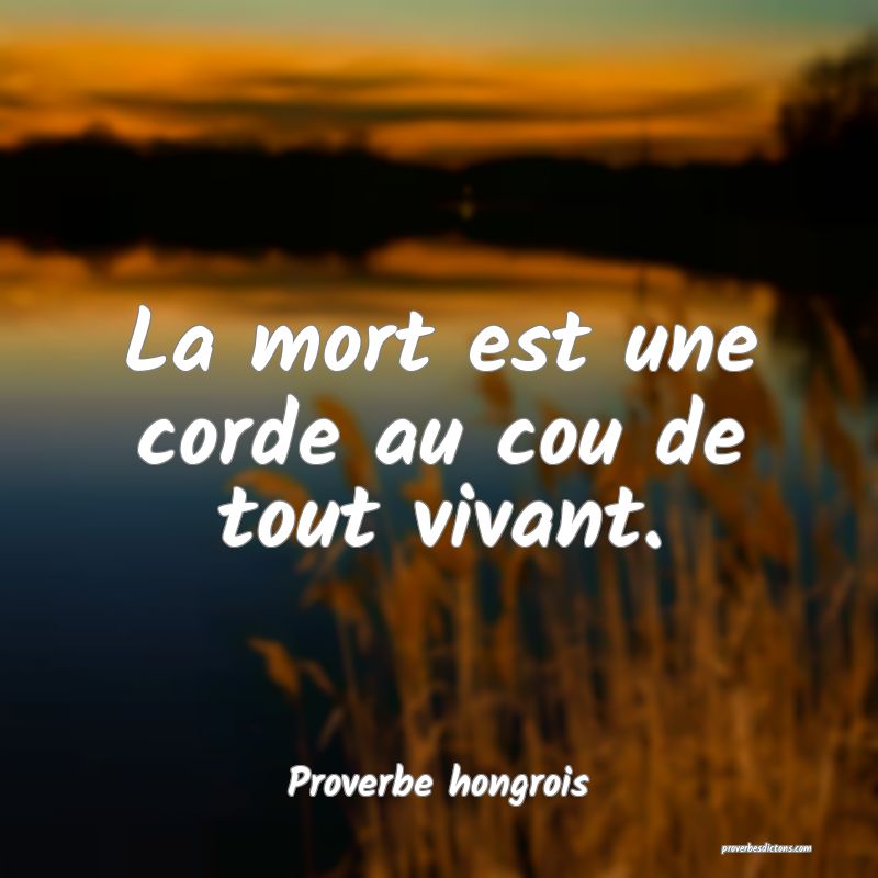 La mort est une corde au cou de tout vivant.