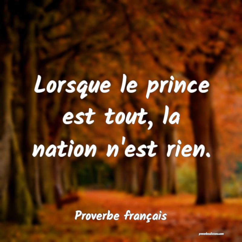 Lorsque le prince est tout, la nation n'est rien.