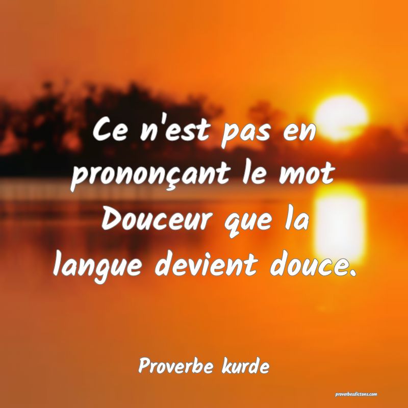 Ce n'est pas en prononçant le mot Douceur que la langue devient douce.