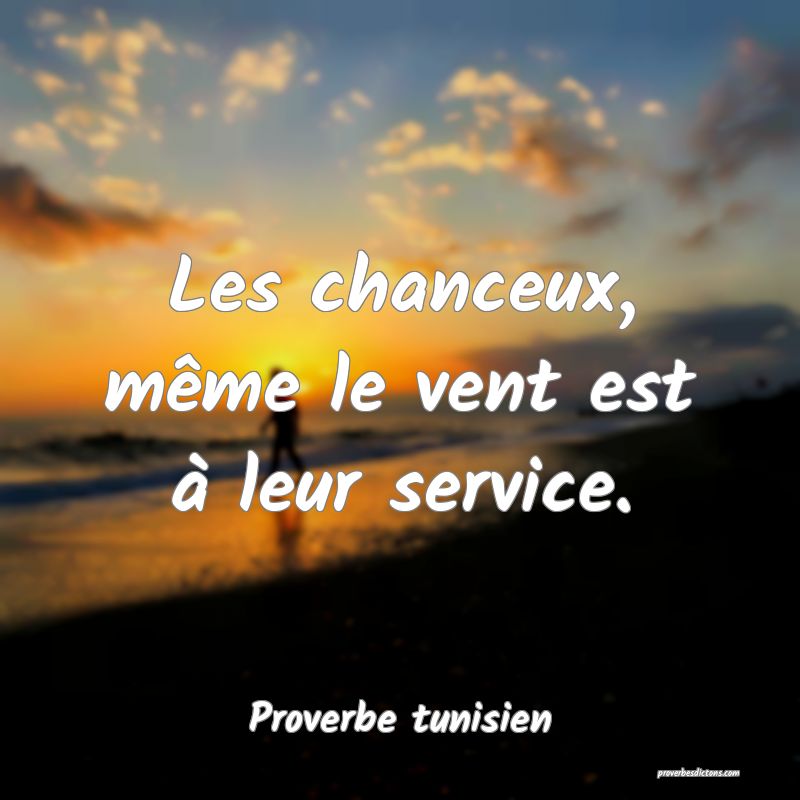 Les chanceux, même le vent est à leur service.