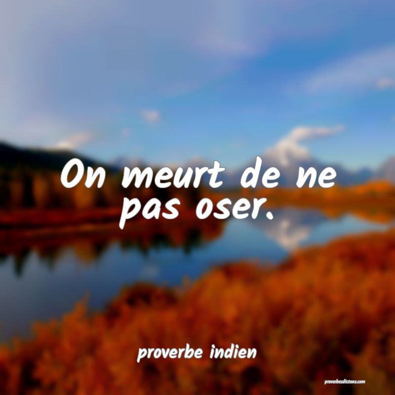  On meurt de ne pas oser.