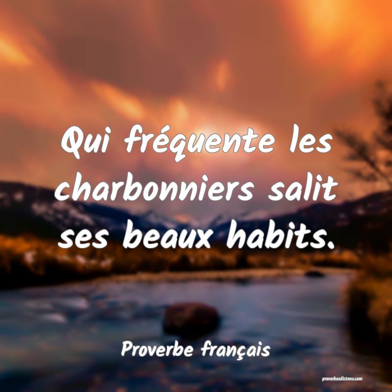 Qui fréquente les charbonniers salit ses beaux habits.