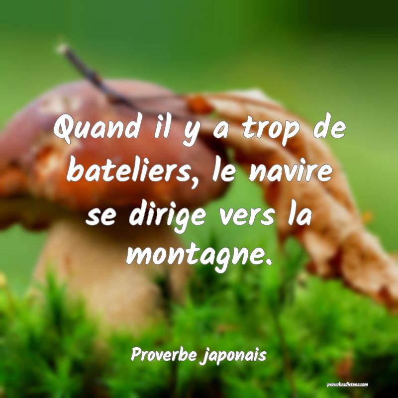 Quand il y a trop de bateliers, le navire se dirige vers la montagne.