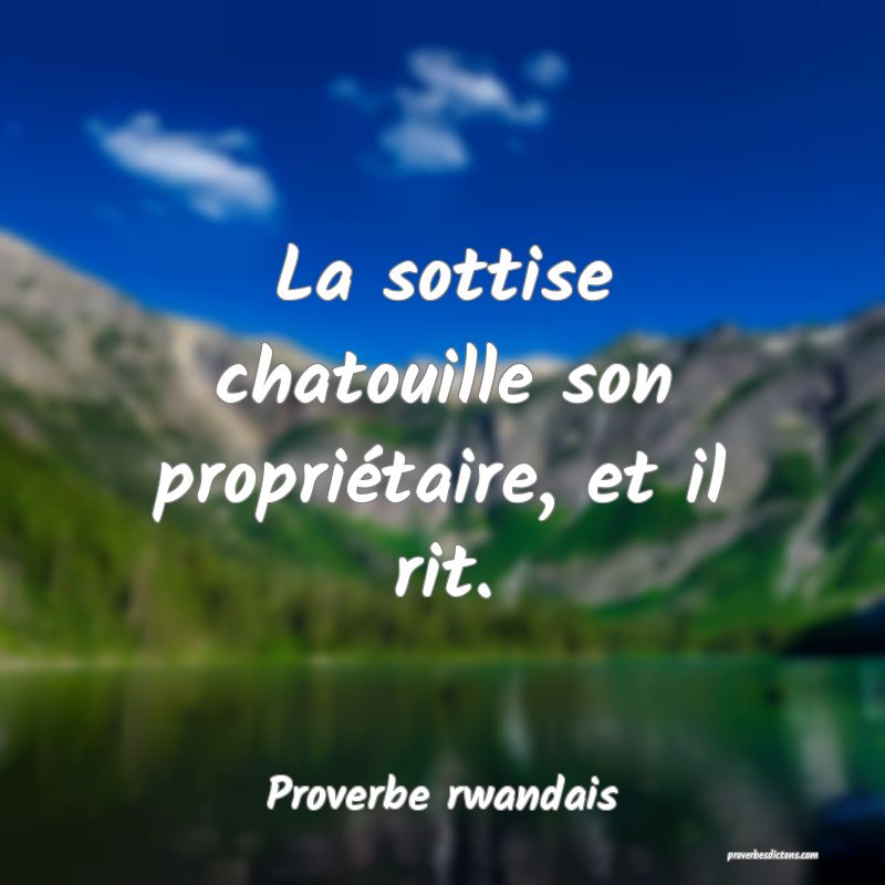 La sottise chatouille son propriétaire, et il rit.