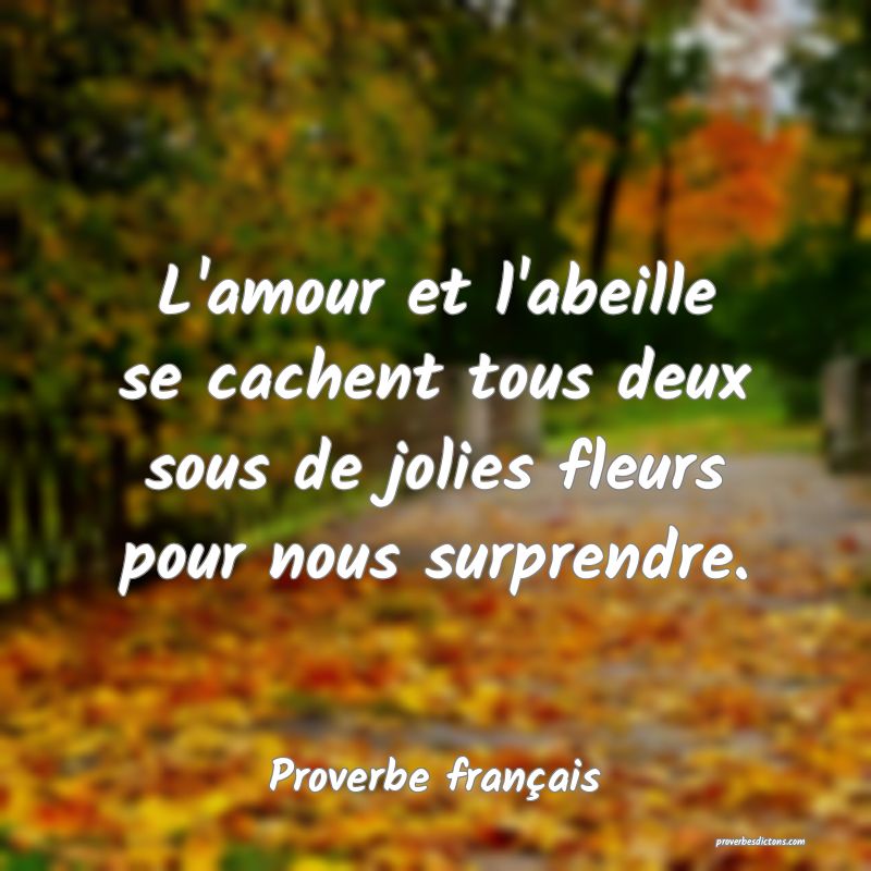 L'amour et l'abeille se cachent tous deux sous de jolies fleurs pour nous surprendre.