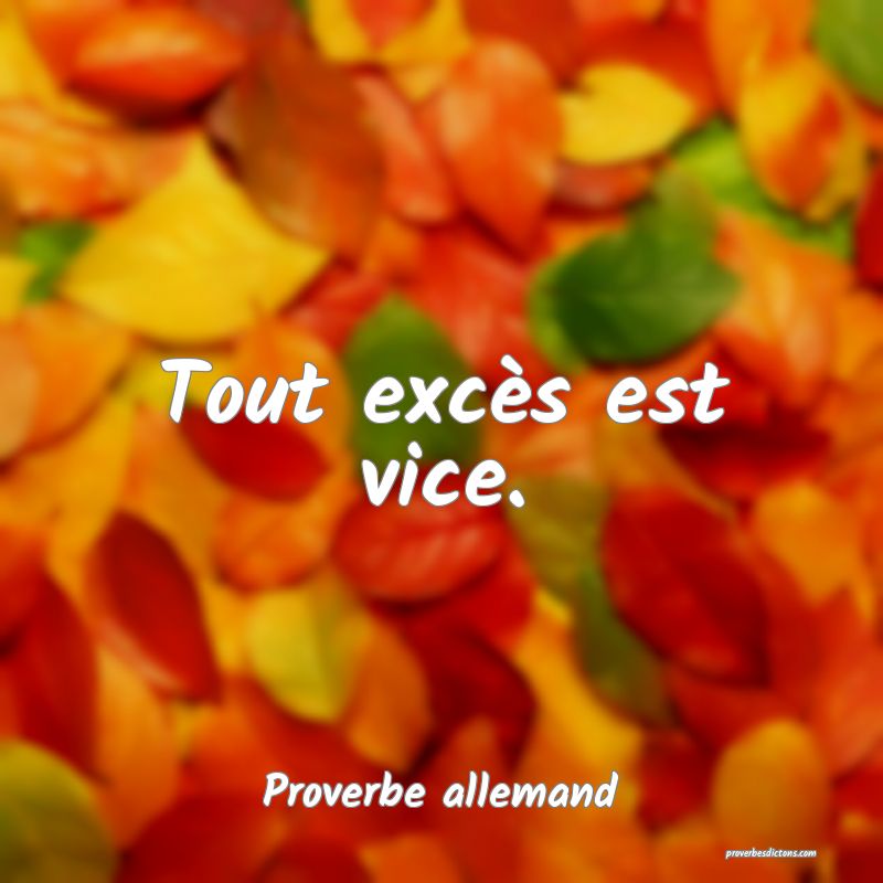 Tout excès est vice.