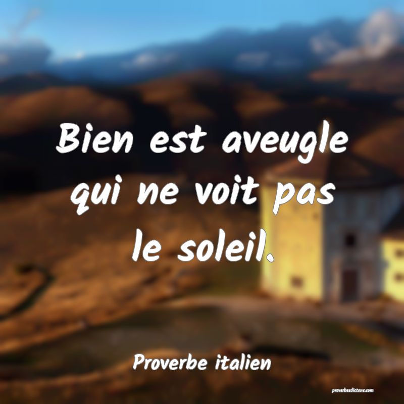 Bien est aveugle qui ne voit pas le soleil.