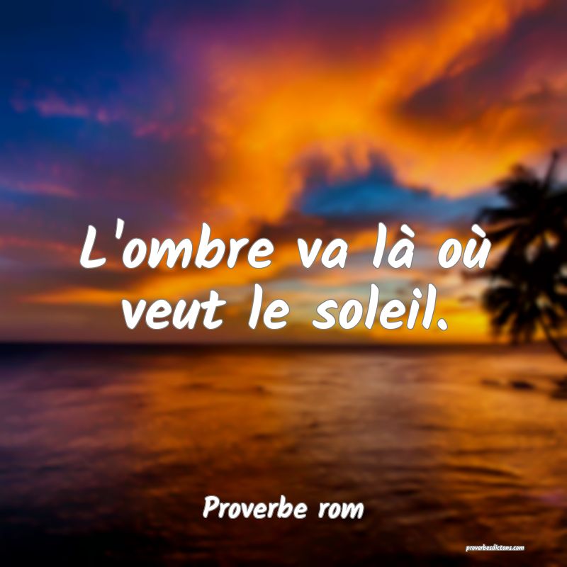 L'ombre va là où veut le soleil.
