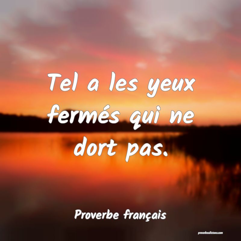 Tel a les yeux fermés qui ne dort pas.