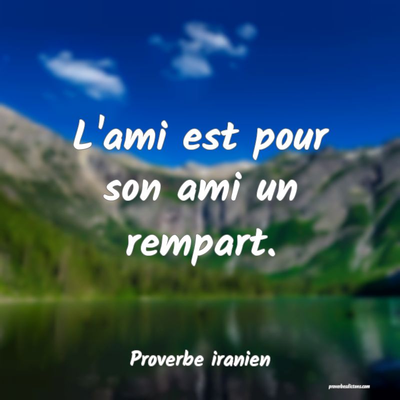 L'ami est pour son ami un rempart.