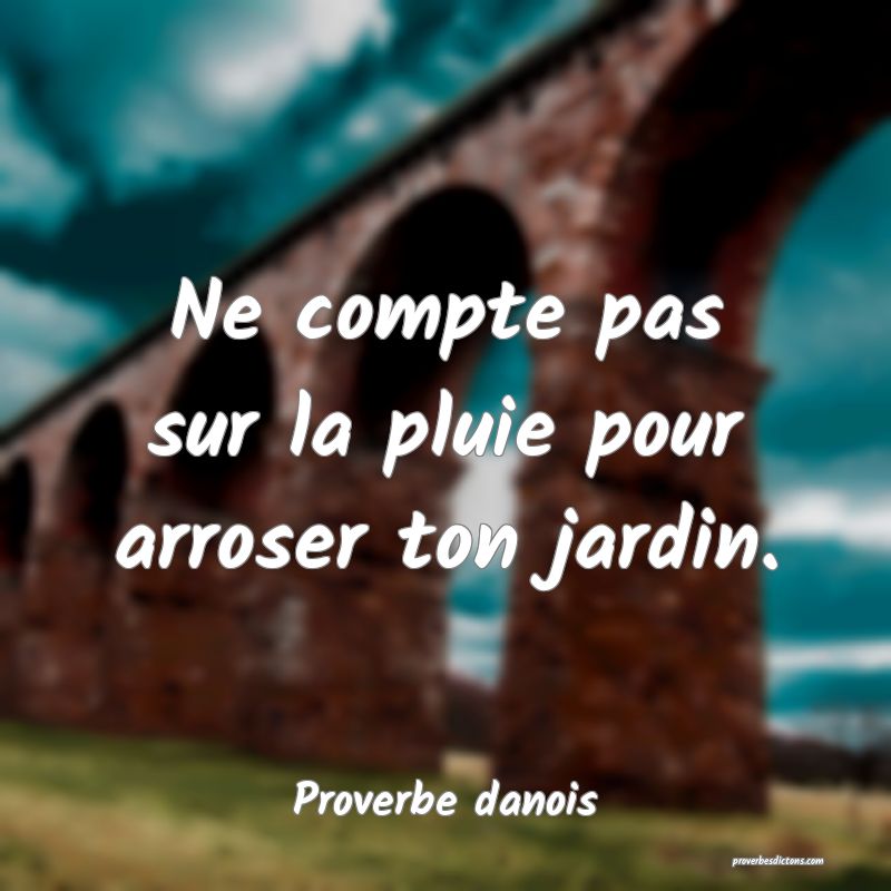 Ne compte pas sur la pluie pour arroser ton jardin.