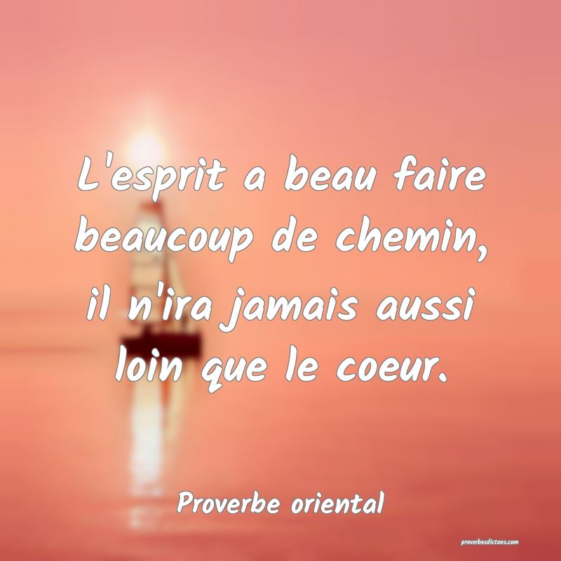 L'esprit a beau faire beaucoup de chemin, il n'ira jamais aussi loin que le coeur.