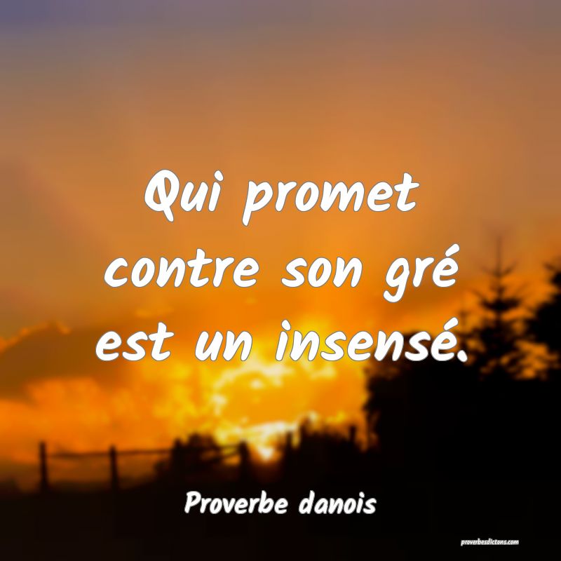 Qui promet contre son gré est un insensé.