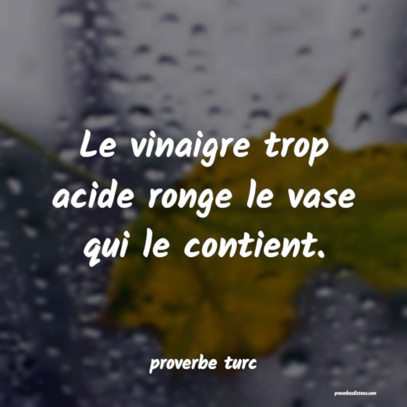  Le vinaigre trop acide ronge le vase qui le contient.