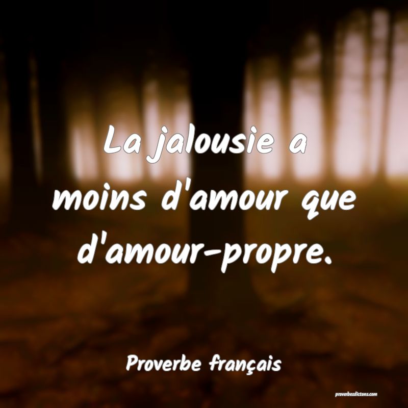 La jalousie a moins d'amour que d'amour-propre.