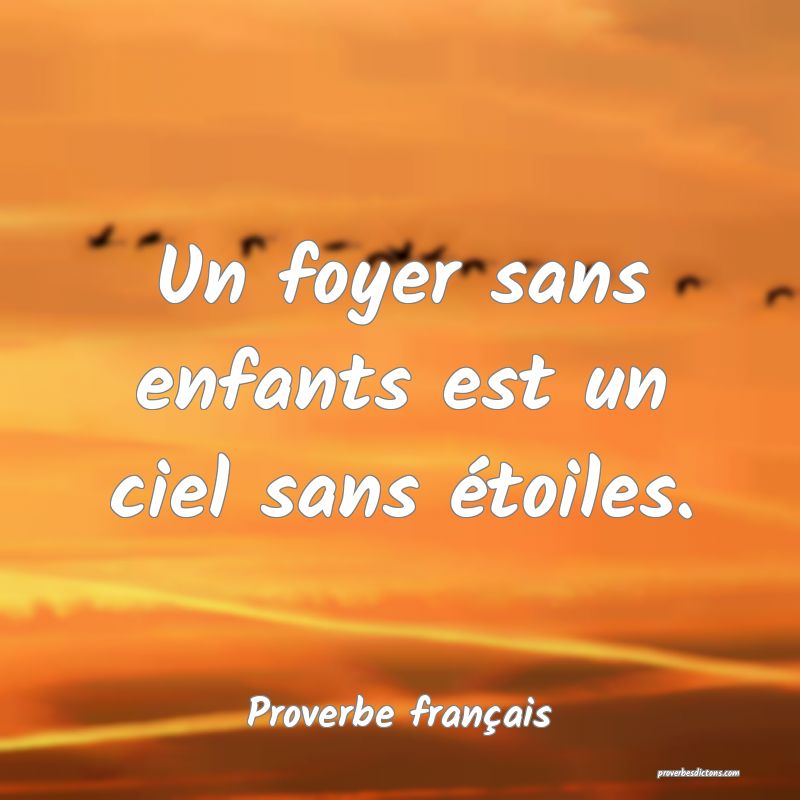 Un foyer sans enfants est un ciel sans étoiles.