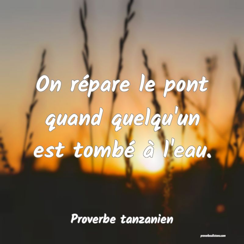 On répare le pont quand quelqu'un est tombé à l'eau.