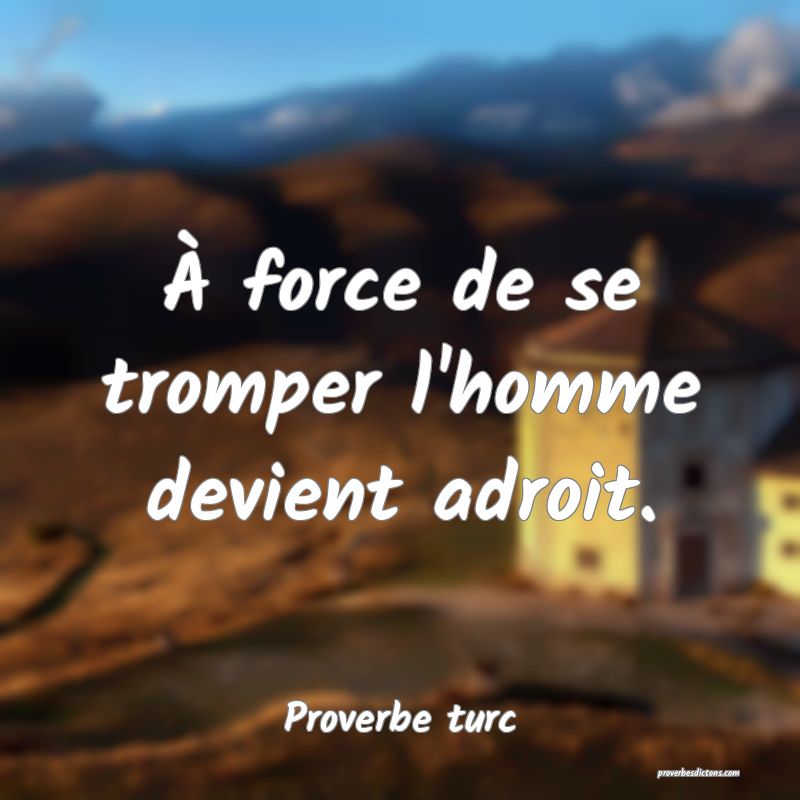 À force de se tromper l'homme devient adroit.