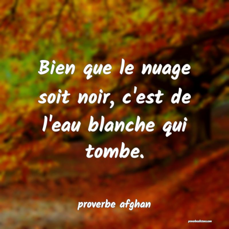 Bien que le nuage soit noir, c'est de l'eau blanche qui tombe.
