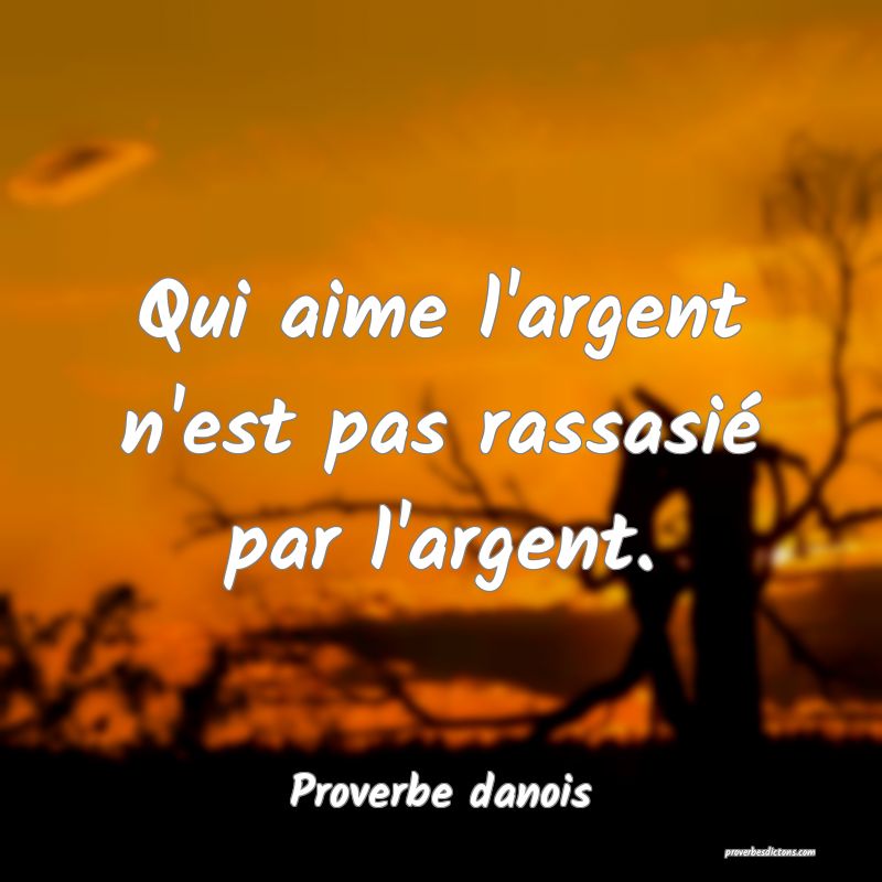 Qui aime l'argent n'est pas rassasié par l'argent.