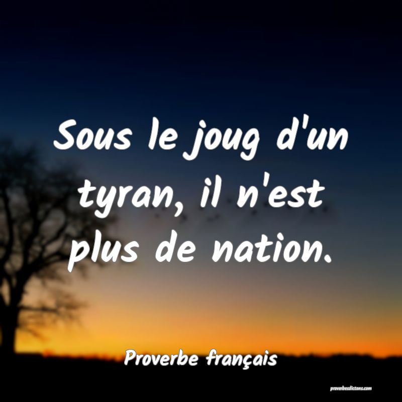 Sous le joug d'un tyran, il n'est plus de nation.