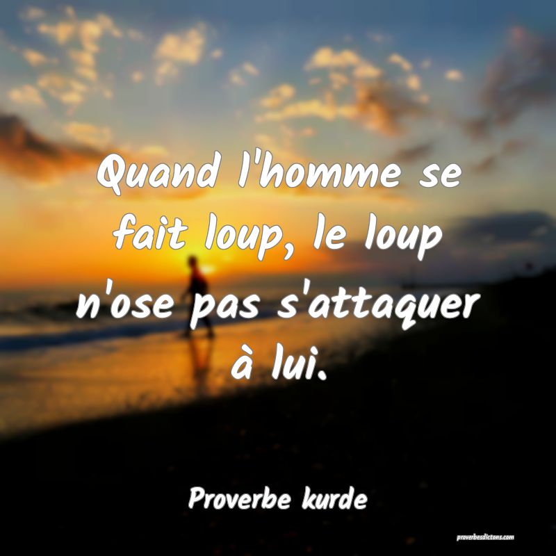 Quand l'homme se fait loup, le loup n'ose pas s'attaquer à lui.