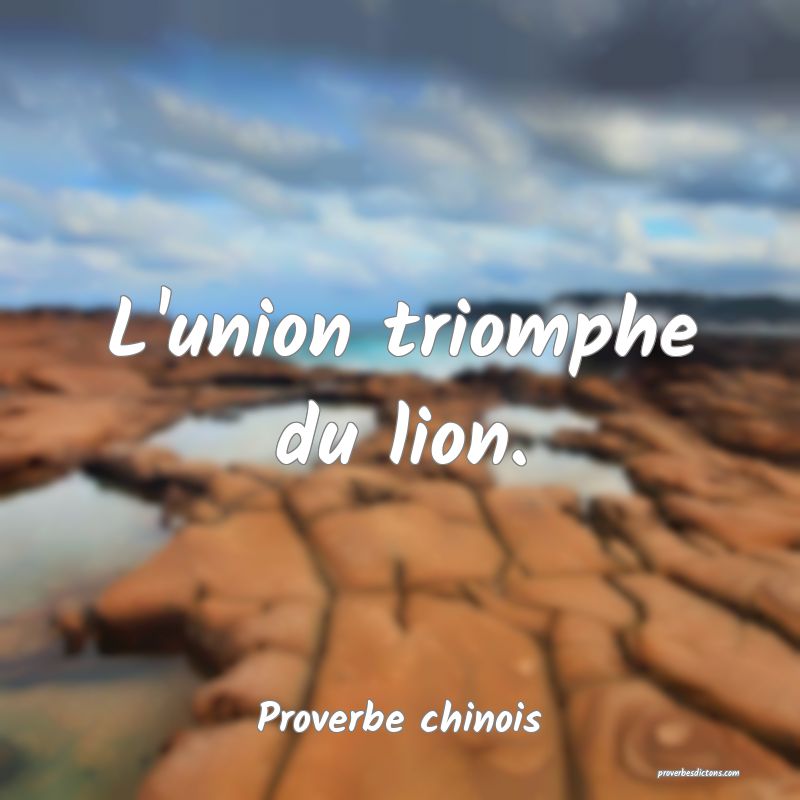 L'union triomphe du lion.