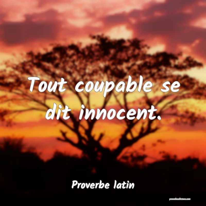 Tout coupable se dit innocent.