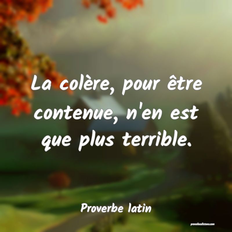 La colère, pour être contenue, n'en est que plus terrible.