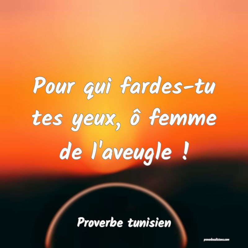 Pour qui fardes-tu tes yeux, ô femme de l'aveugle !
