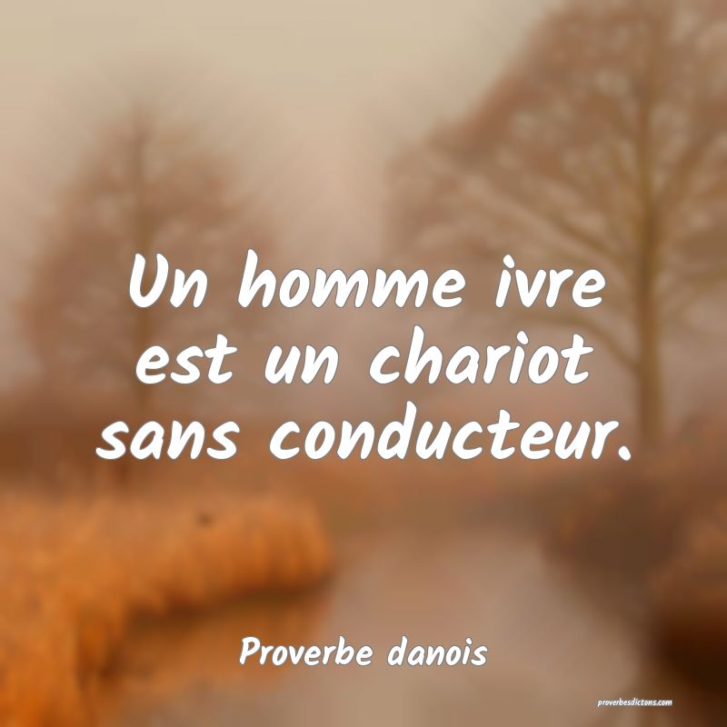 Un homme ivre est un chariot sans conducteur.