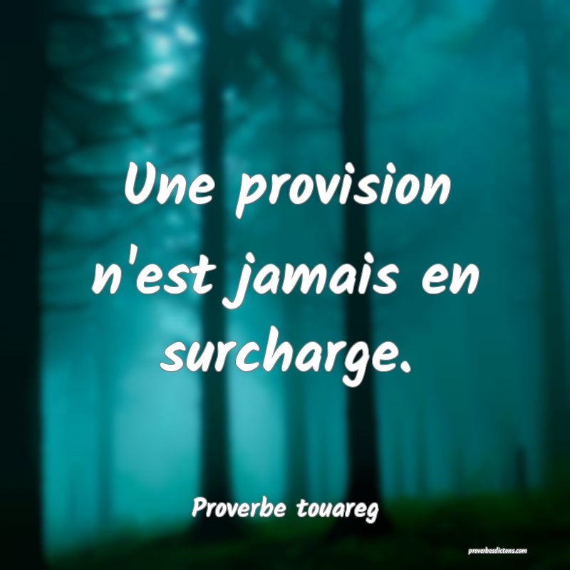 Une provision n'est jamais en surcharge.