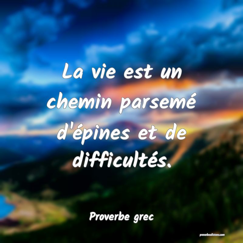 La vie est un chemin parsemé d'épines et de difficultés.