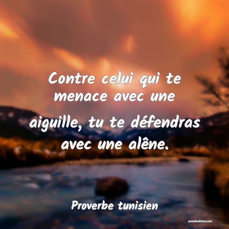 Contre celui qui te menace avec une aiguille, tu te défendras avec une alêne.