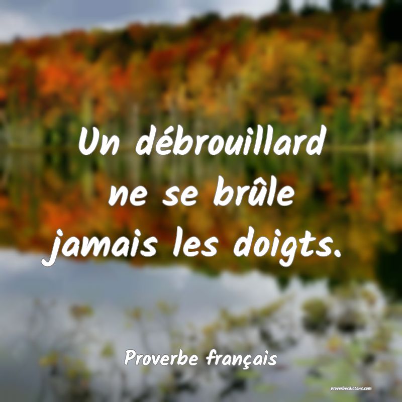 Un débrouillard ne se brûle jamais les doigts.