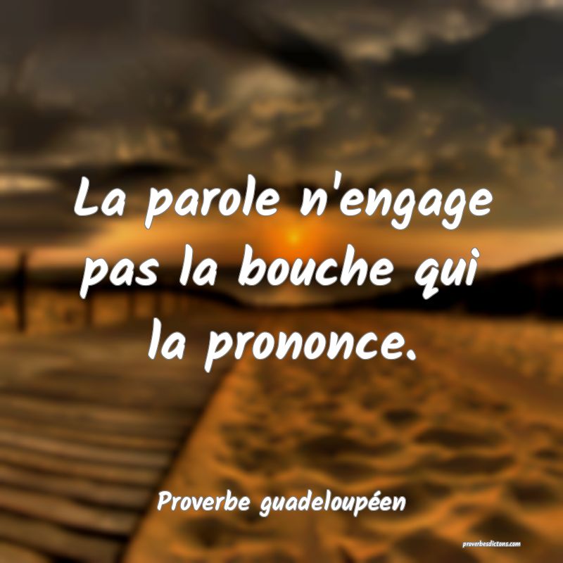 La parole n'engage pas la bouche qui la prononce.
