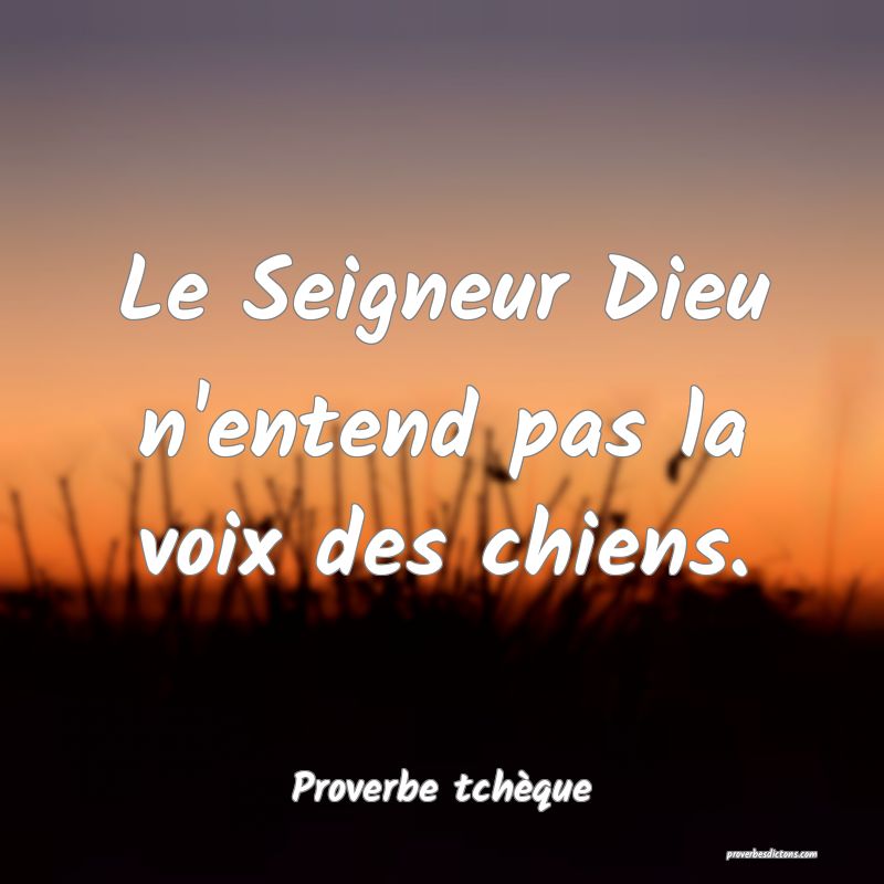Le Seigneur Dieu n'entend pas la voix des chiens.